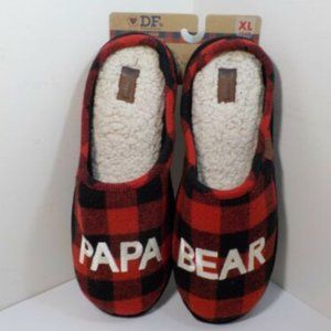 Dearfoams Papa Bear Scuff Open Back Slip On Men's Slippers XL 13-14 NWT